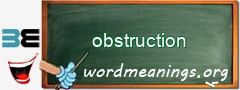 WordMeaning blackboard for obstruction